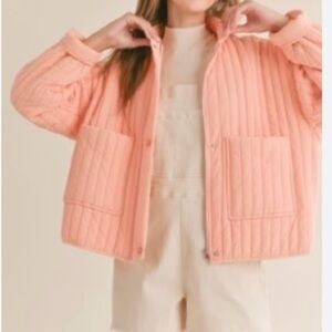 NWT Sadie & Sage Coral Boxy OversizedQuilted Jacket